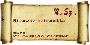 Miloszav Szimonetta névjegykártya